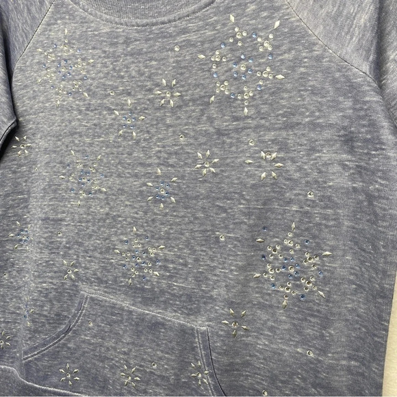 Style & Co Sport The Essential Sweatshirt Blue Snowflake PS SP - Picture 4 of 5